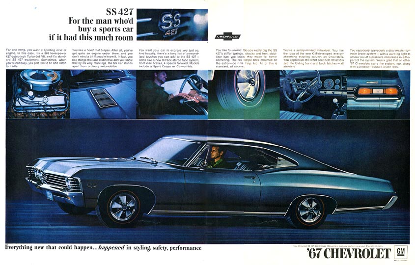 1967 Impala SS427 magazine ad