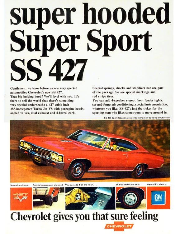 1967 Impala SS427 magazine ad